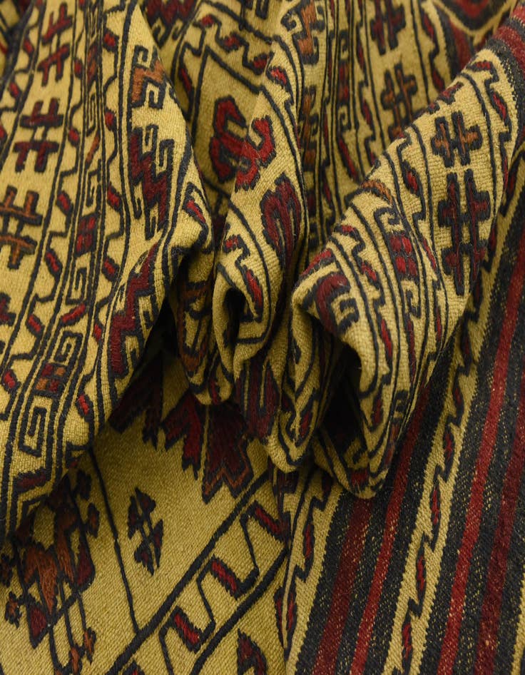 Detail image of 4' 3 x 6' 3  Hand Woven Kilim Afghan Wool Rug