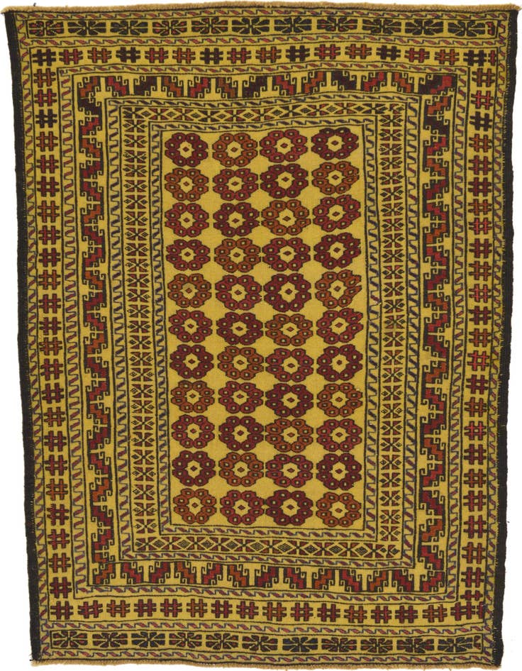Detail image of 4' x 6' Hand Woven Kilim Afghan Wool Rug