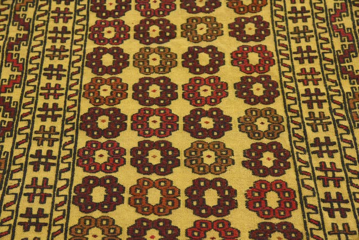 Detail image of 3' 10 x 6' 7 Hand Woven Kilim Afghan Wool Rug