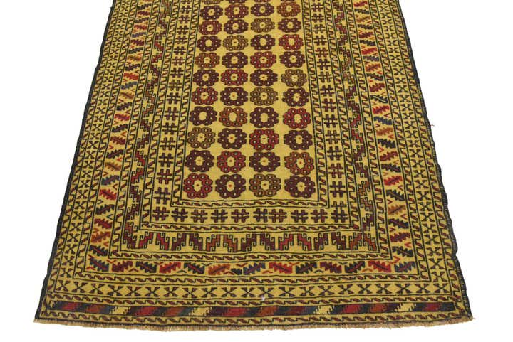 3' 10 x 6' 7 Hand Woven Kilim Afghan Wool Rug