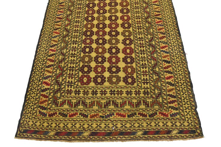 Detail image of 3' 10 x 6' 7 Hand Woven Kilim Afghan Wool Rug