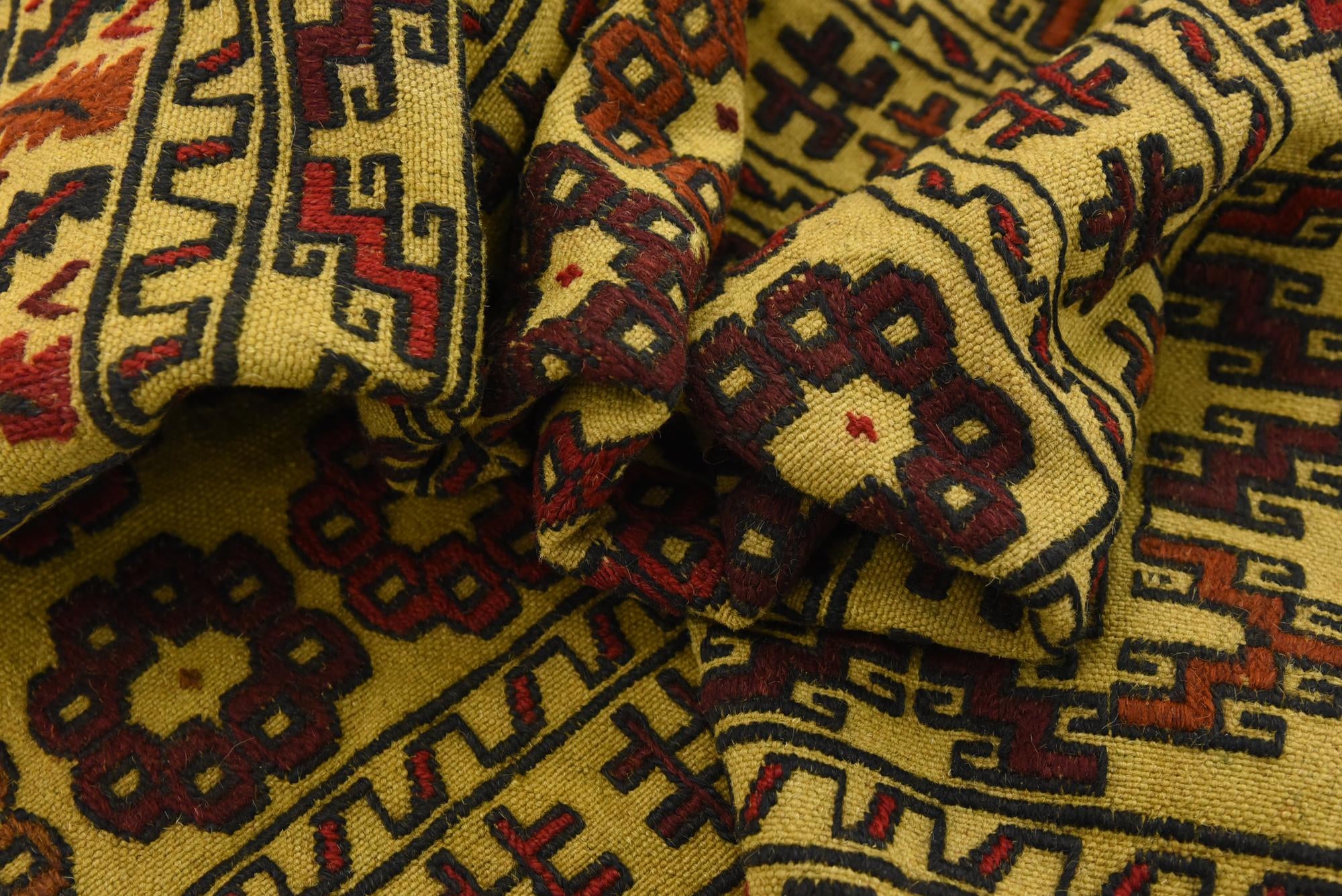 3' 10 x 6' 7 Hand Woven Kilim Afghan Wool Rug