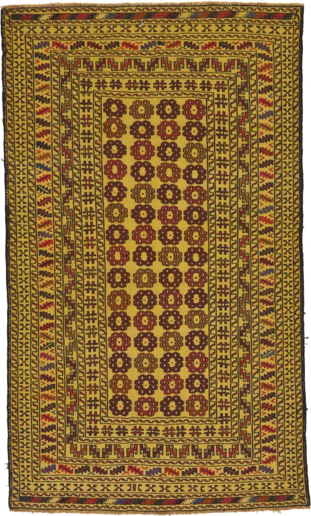 3' 10 x 6' 7 Hand Woven Kilim Afghan Wool Rug