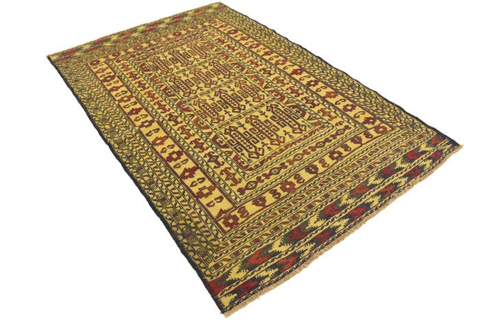 Detail image of 4' x 6' 5 Hand Woven Kilim Afghan Wool Rug