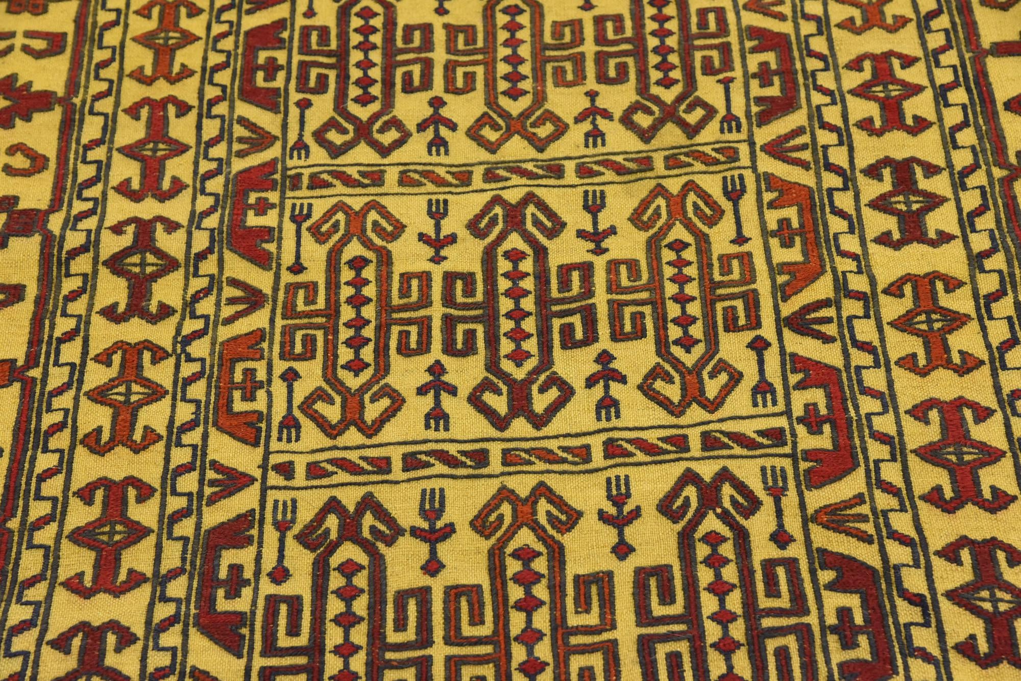 4' x 6' 5 Hand Woven Kilim Afghan Wool Rug