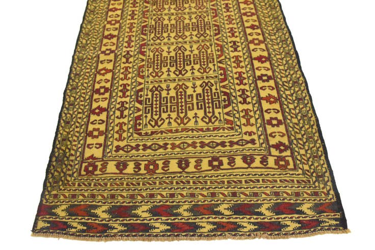Detail image of 4' x 6' 5 Hand Woven Kilim Afghan Wool Rug