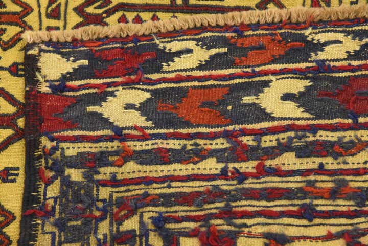 4' x 6' 5 Hand Woven Kilim Afghan Wool Rug