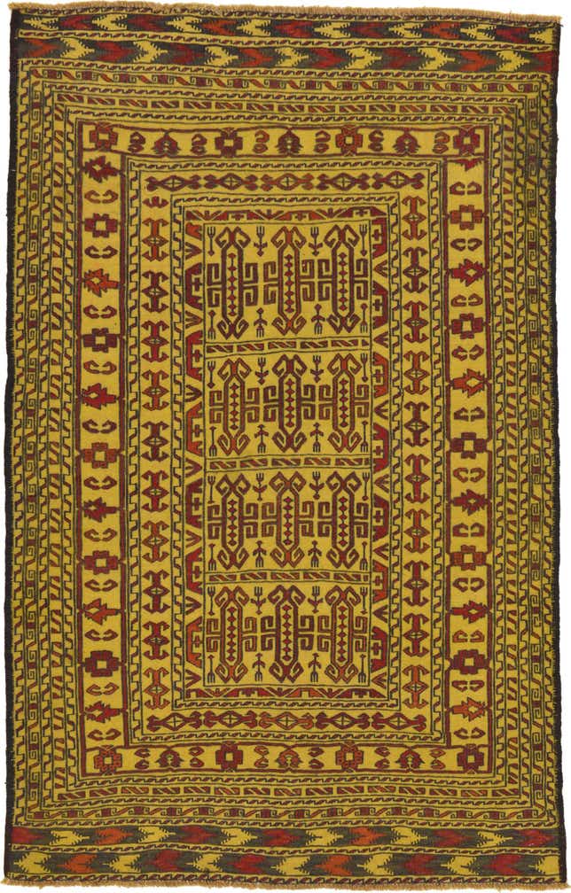 4' x 6' 5 Hand Woven Kilim Afghan Wool Rug