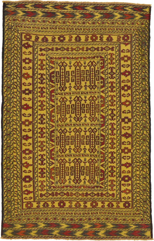 Detail image of 4' x 6' 5 Hand Woven Kilim Afghan Wool Rug