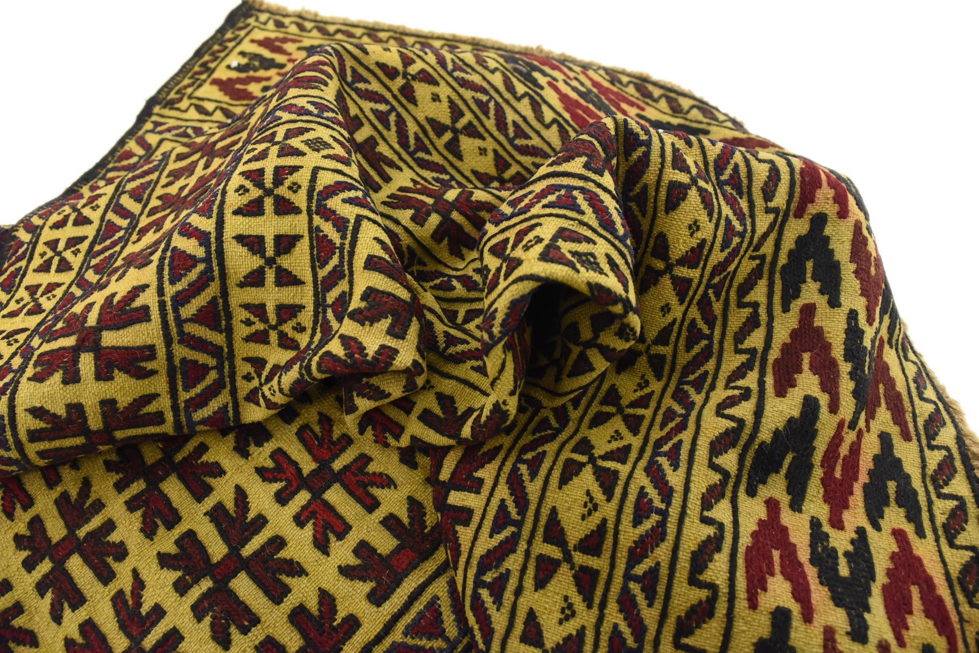 4' 2 x 6' 6 Hand Woven Kilim Afghan Wool Rug