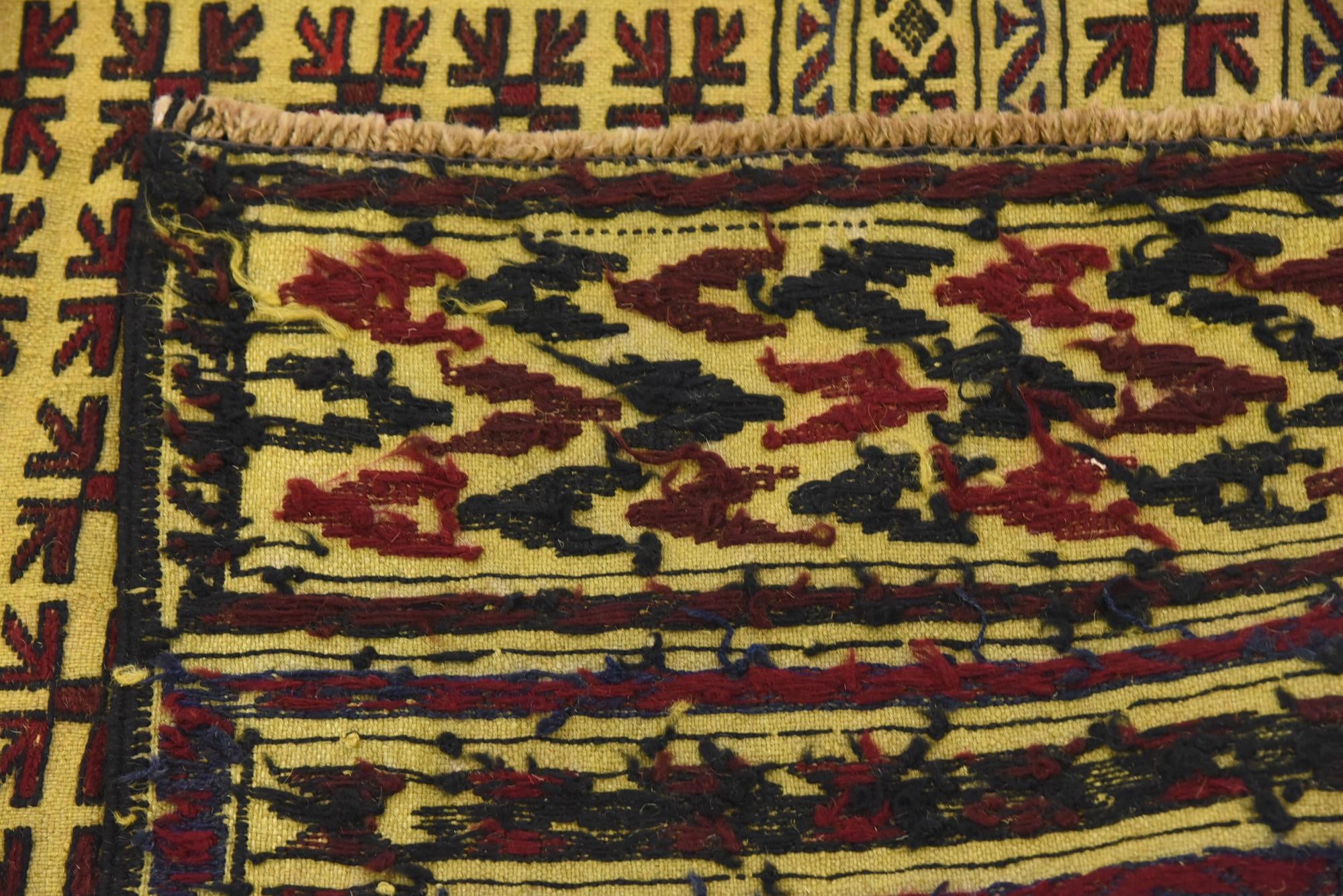 4' 2 x 6' 6 Hand Woven Kilim Afghan Wool Rug
