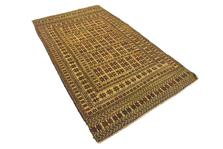 3' 9 x 6' 8 Hand Woven Kilim Afghan Wool Rug