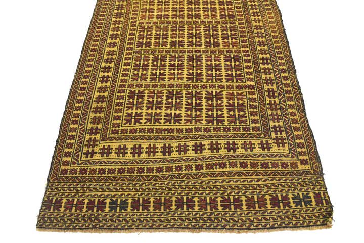 3' 9 x 6' 8 Hand Woven Kilim Afghan Wool Rug