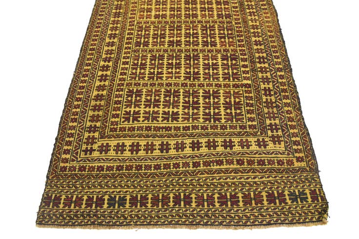 Detail image of 3' 9 x 6' 8 Hand Woven Kilim Afghan Wool Rug