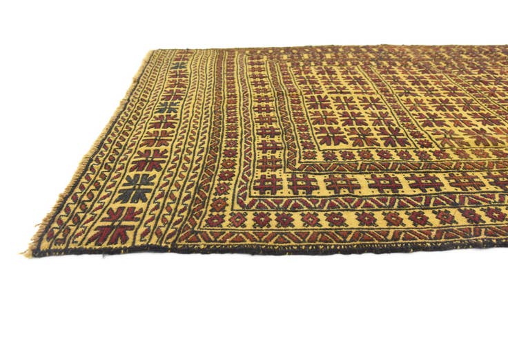 Detail image of 3' 9 x 6' 8 Hand Woven Kilim Afghan Wool Rug