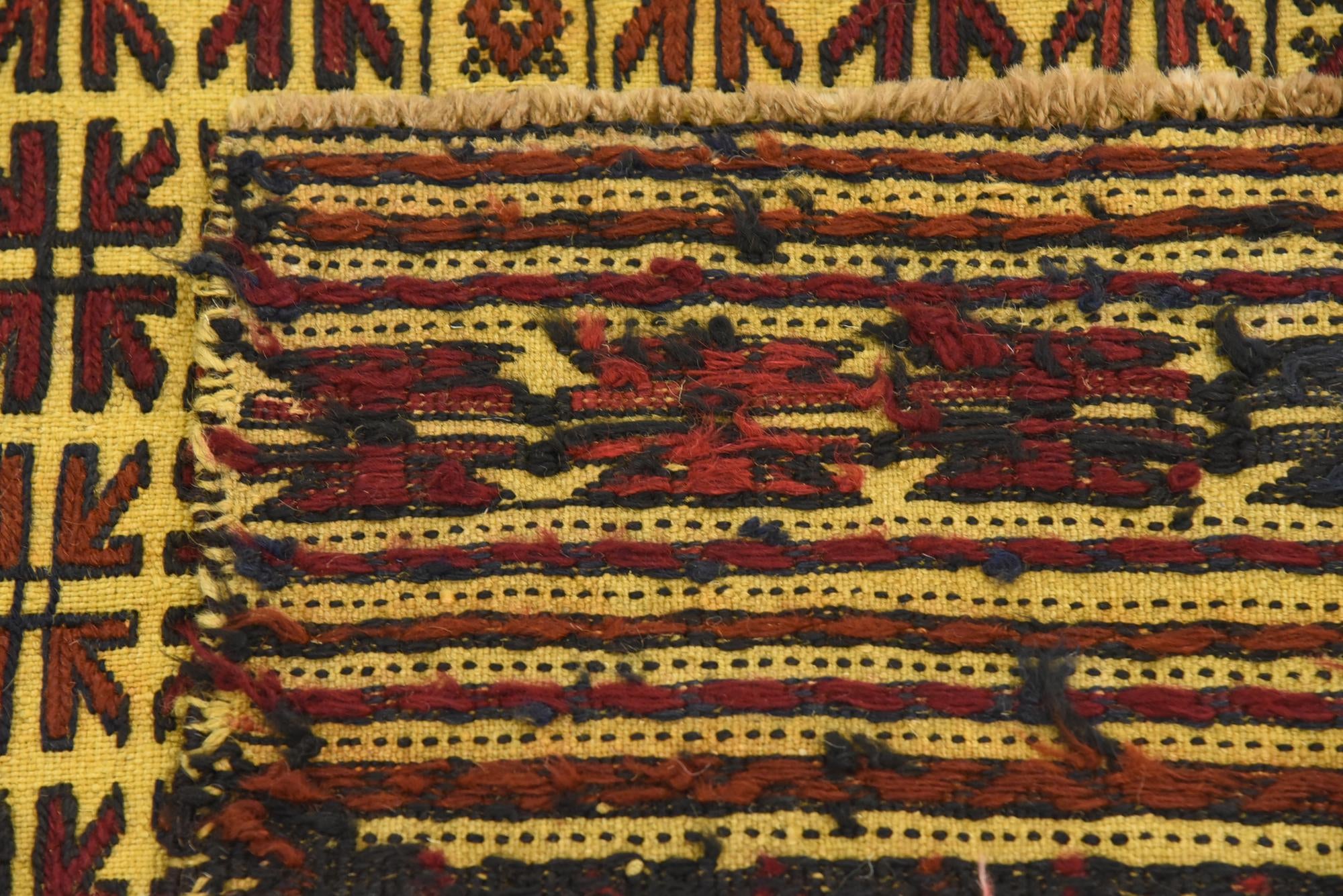 3' 9 x 6' 8 Hand Woven Kilim Afghan Wool Rug