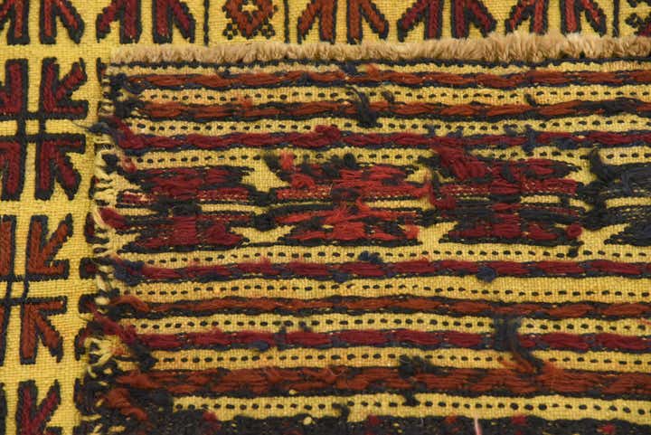 3' 9 x 6' 8 Hand Woven Kilim Afghan Wool Rug