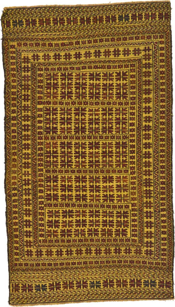 3' 9 x 6' 8 Hand Woven Kilim Afghan Wool Rug