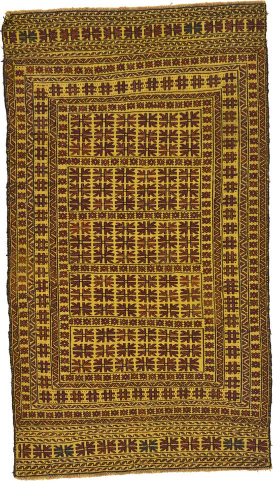 Detail image of 3' 9 x 6' 8 Hand Woven Kilim Afghan Wool Rug