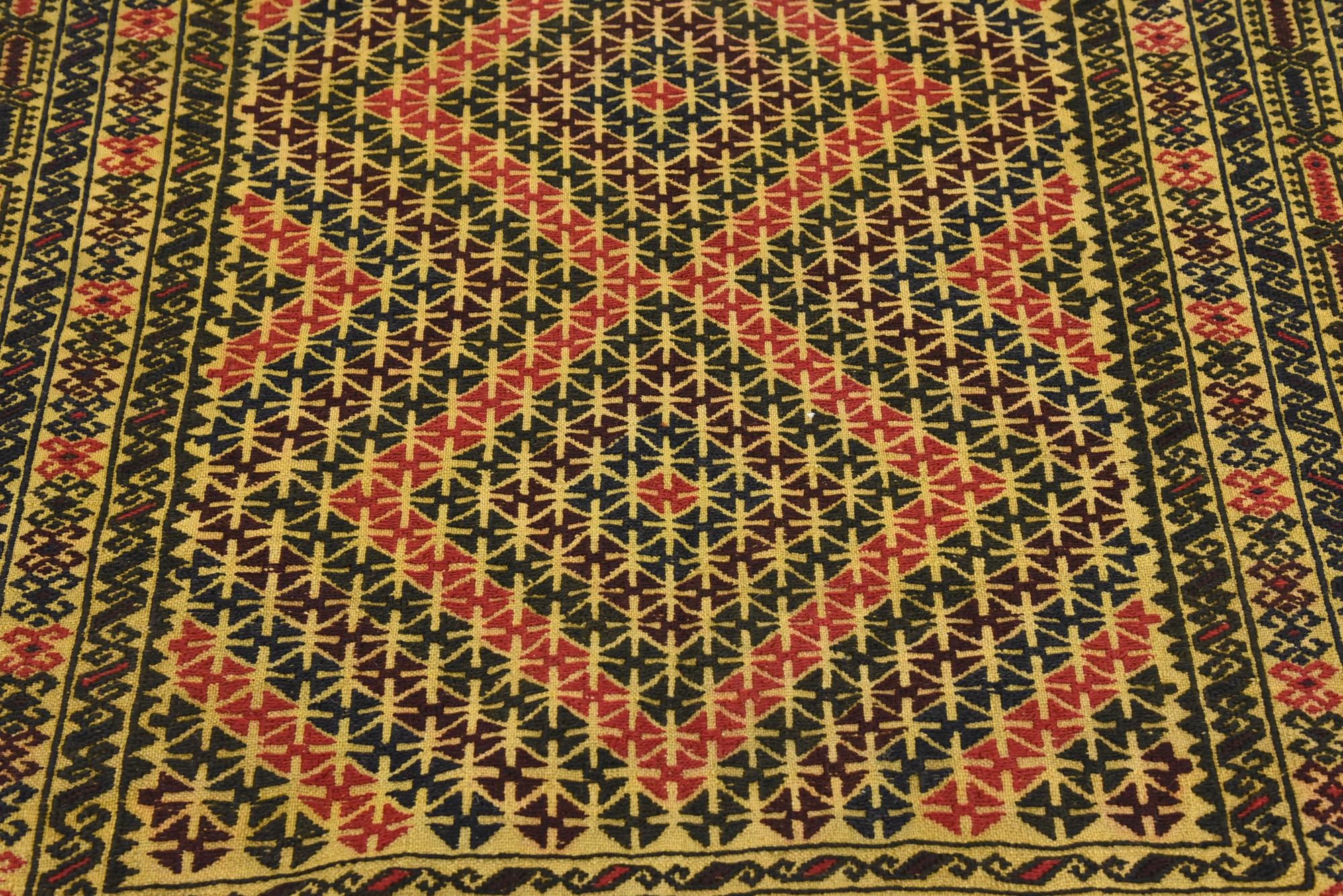4' 3 x 6' Hand Woven Kilim Afghan Wool Rug