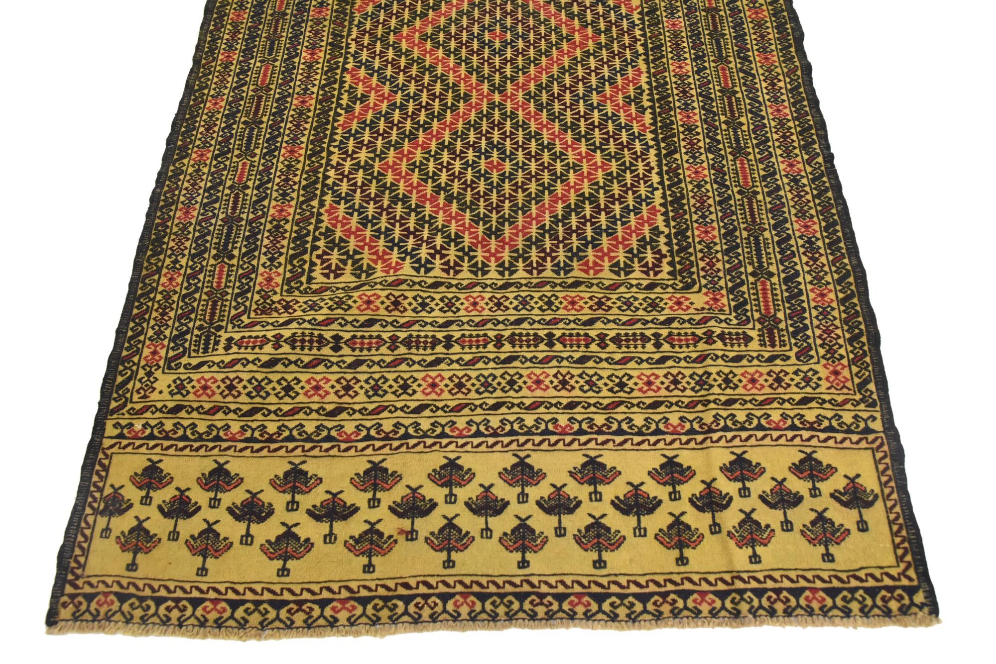 4' 3 x 6' Hand Woven Kilim Afghan Wool Rug