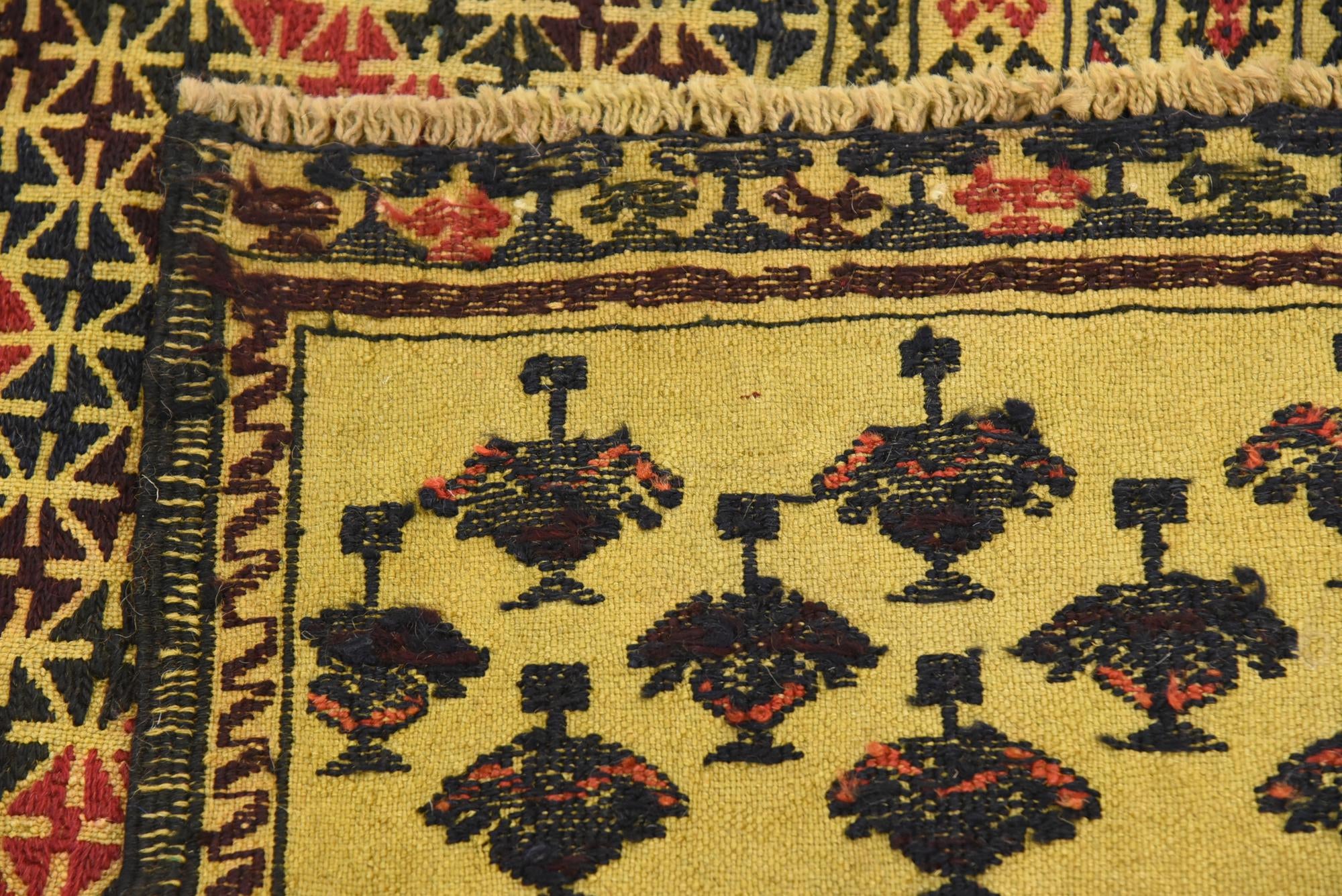 4' 3 x 6' Hand Woven Kilim Afghan Wool Rug
