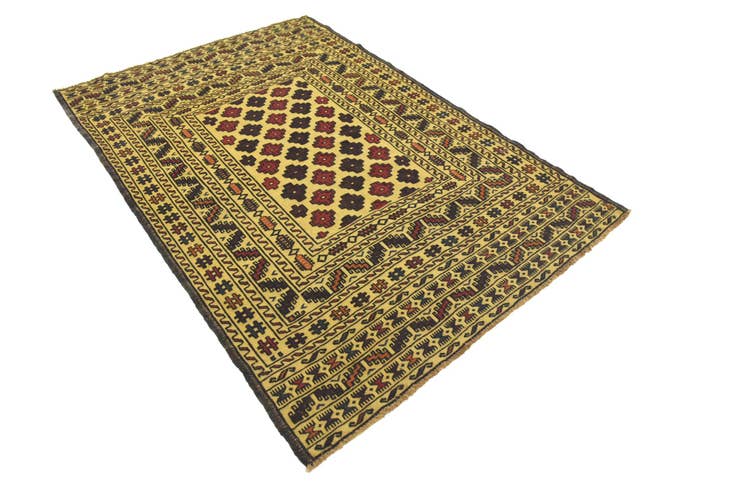 Detail image of 4' x 6' 2 Hand Woven Kilim Afghan Wool Rug