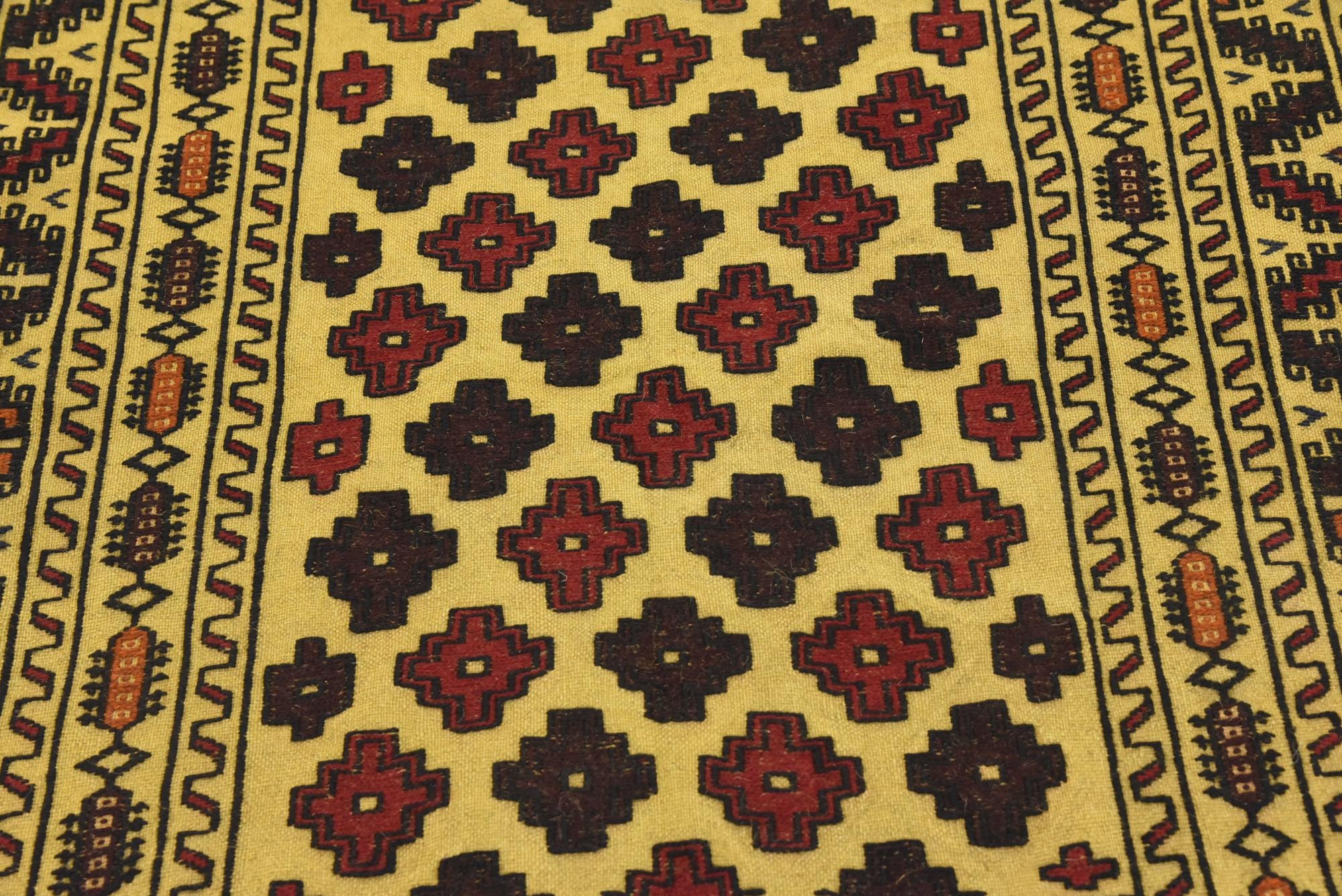 4' x 6' 2 Hand Woven Kilim Afghan Wool Rug