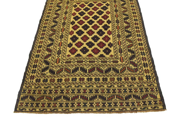 Detail image of 4' x 6' 2 Hand Woven Kilim Afghan Wool Rug