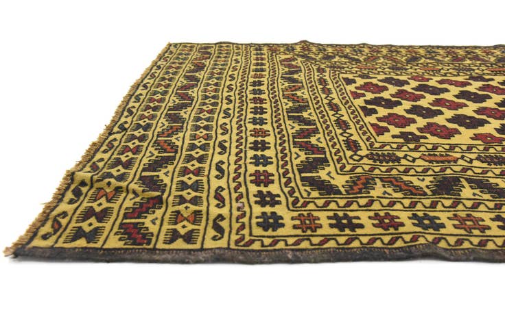 Detail image of 4' x 6' 2 Hand Woven Kilim Afghan Wool Rug