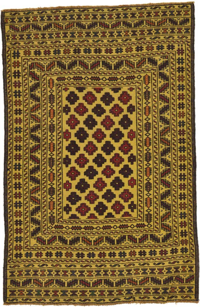 4' x 6' 2 Hand Woven Kilim Afghan Wool Rug