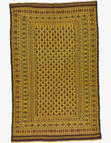 4' x 6' 2 Hand Woven Kilim Afghan Wool Rug