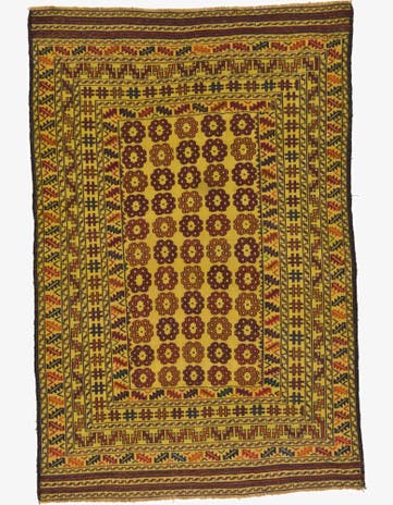 4' 2 x 6' 3 Hand Woven Kilim Afghan Wool Rug