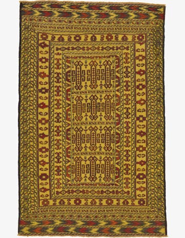 4' x 6' 5 Hand Woven Kilim Afghan Wool Rug