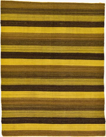 5' 3 x 6' 9 Hand Woven Kilim Afghan Wool Rug