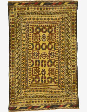 3' 10 x 6' Hand Woven Kilim Afghan Wool Rug