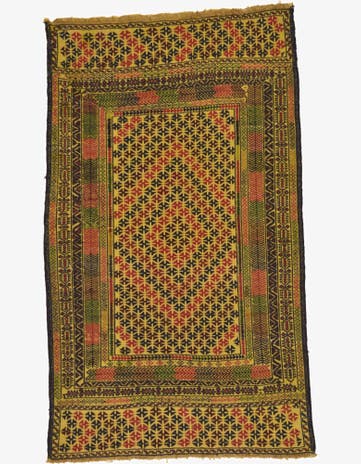 3' 5 x 5' 9 Hand Woven Kilim Afghan Wool Rug