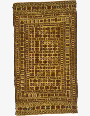 3' 9 x 6' 8 Hand Woven Kilim Afghan Wool Rug