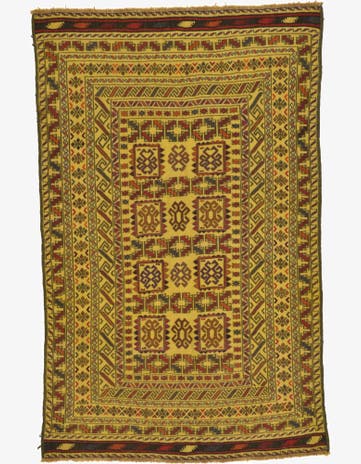 3' 9 x 6' Hand Woven Kilim Afghan Wool Rug