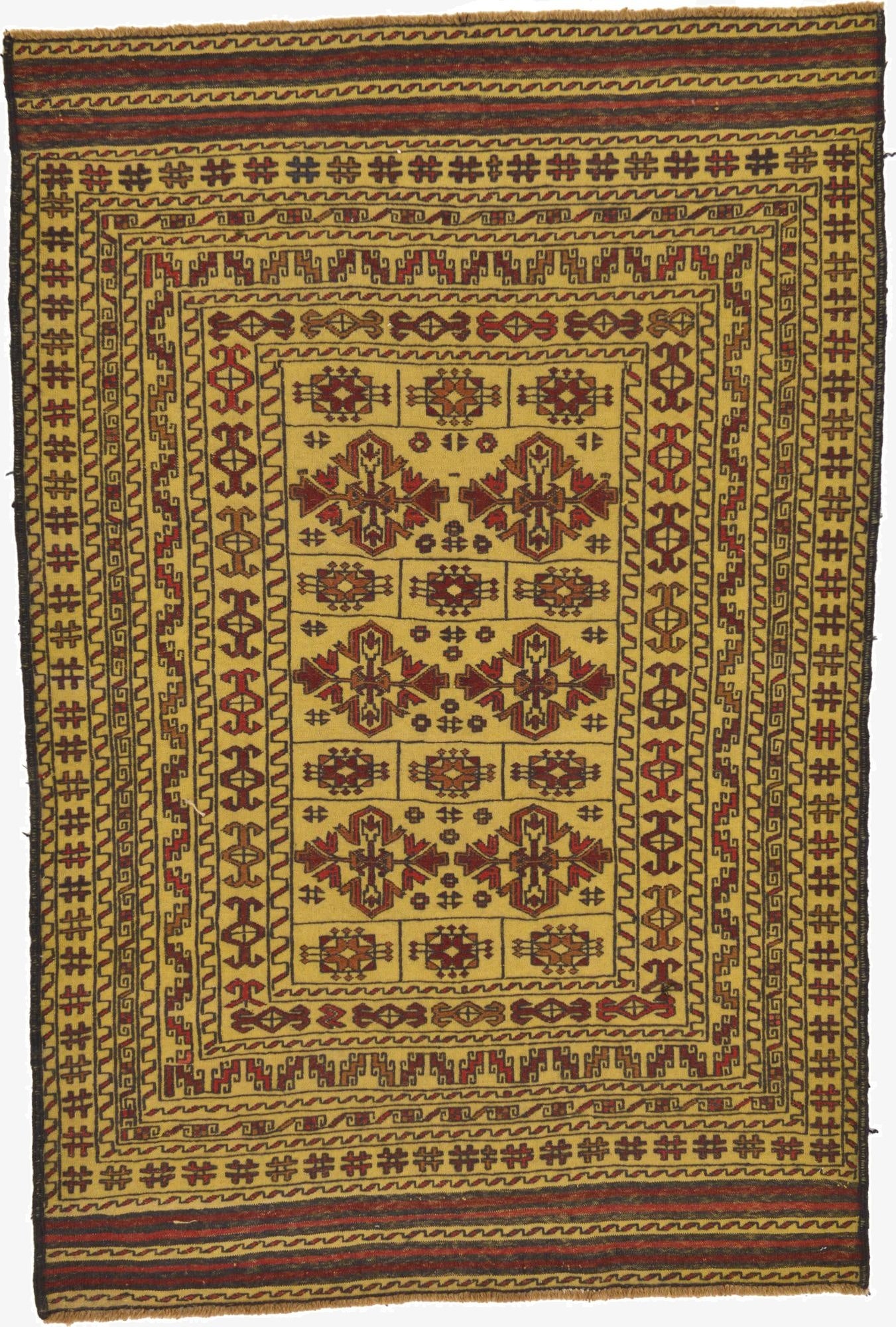 4' 3 x 6' 3  Hand Woven Kilim Afghan Wool Rug