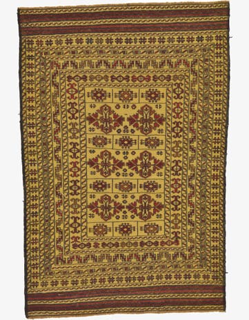 4' 3 x 6' 3 Hand Woven Kilim Afghan Wool Rug