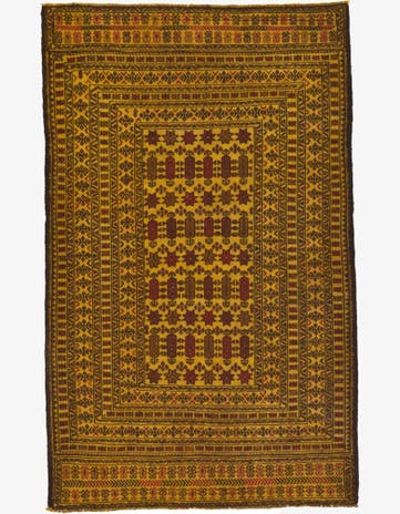 4' x 6' 5 Hand Woven Kilim Afghan Wool Rug