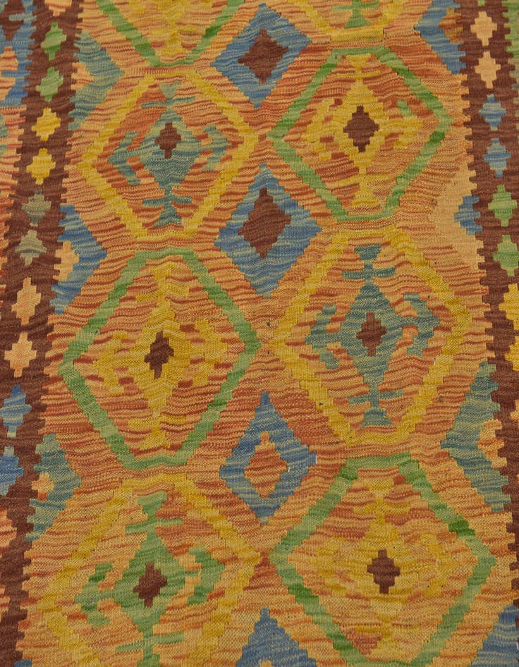 Detail image of 5' x 6' 9 Hand Woven Kilim Maymana Wool Rug
