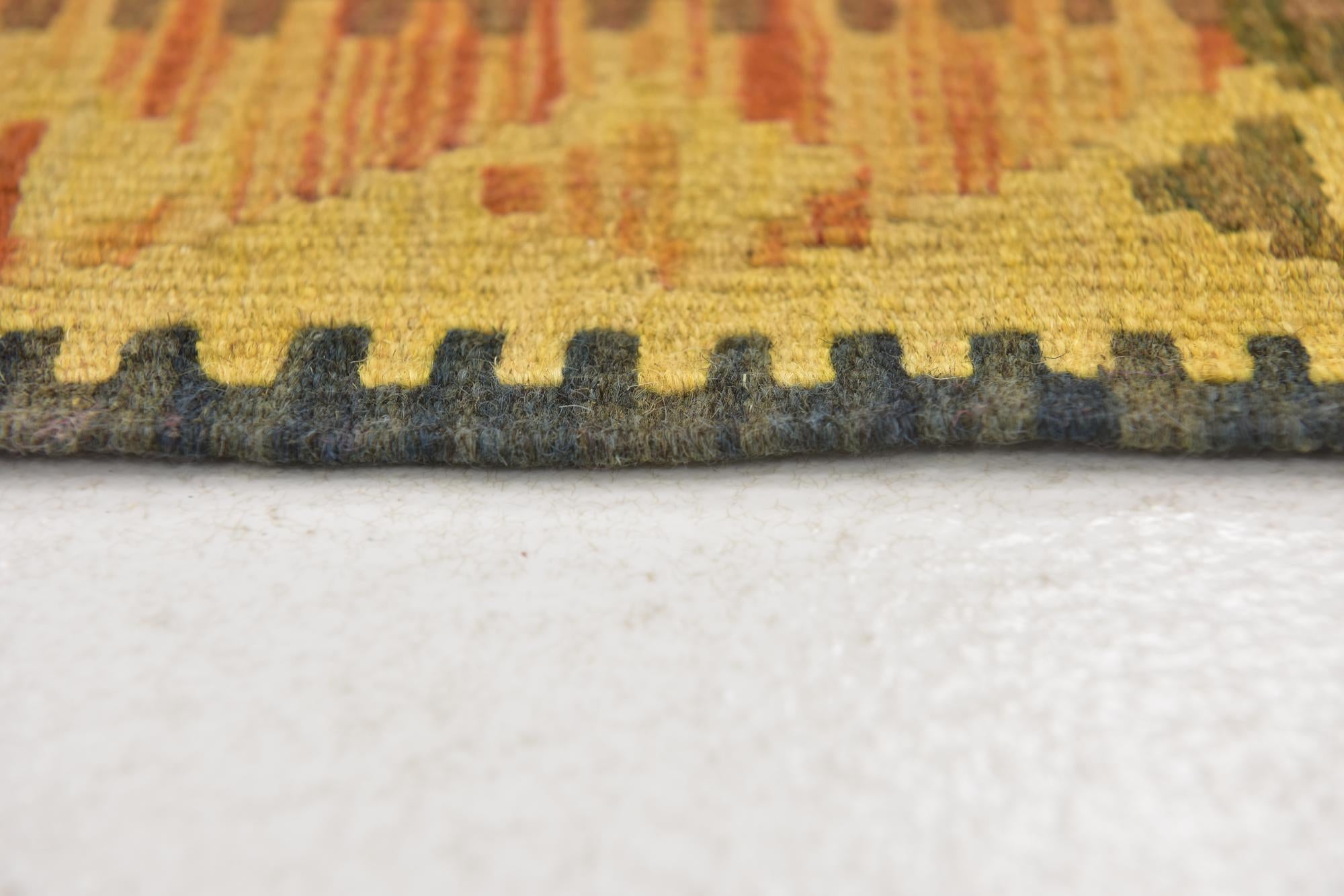 3' 5 x 4' 7 Hand Woven Kilim Maymana Wool Rug