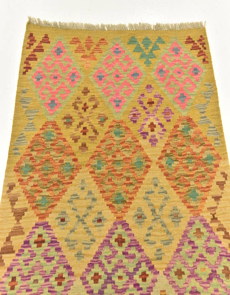 Detail image of 3' 4 x 5'  Hand Woven Kilim Maymana Wool Rug