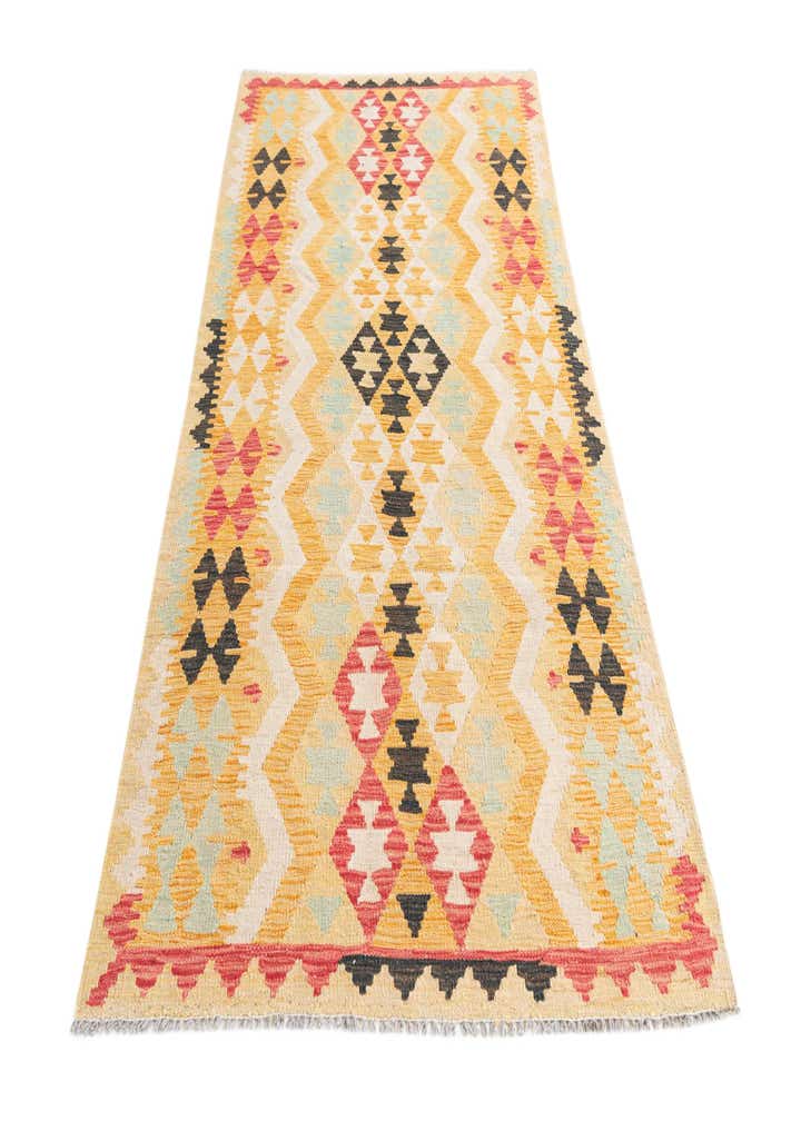 3' 5 x 6' 6 Hand Woven Kilim Maymana Wool Rug