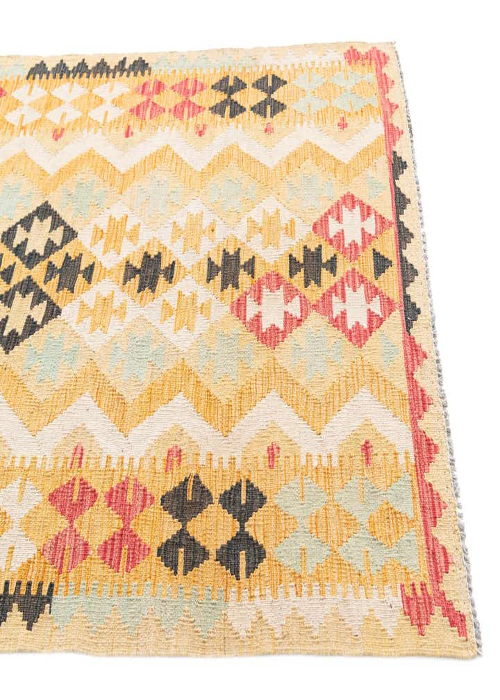 3' 5 x 6' 6 Hand Woven Kilim Maymana Wool Rug