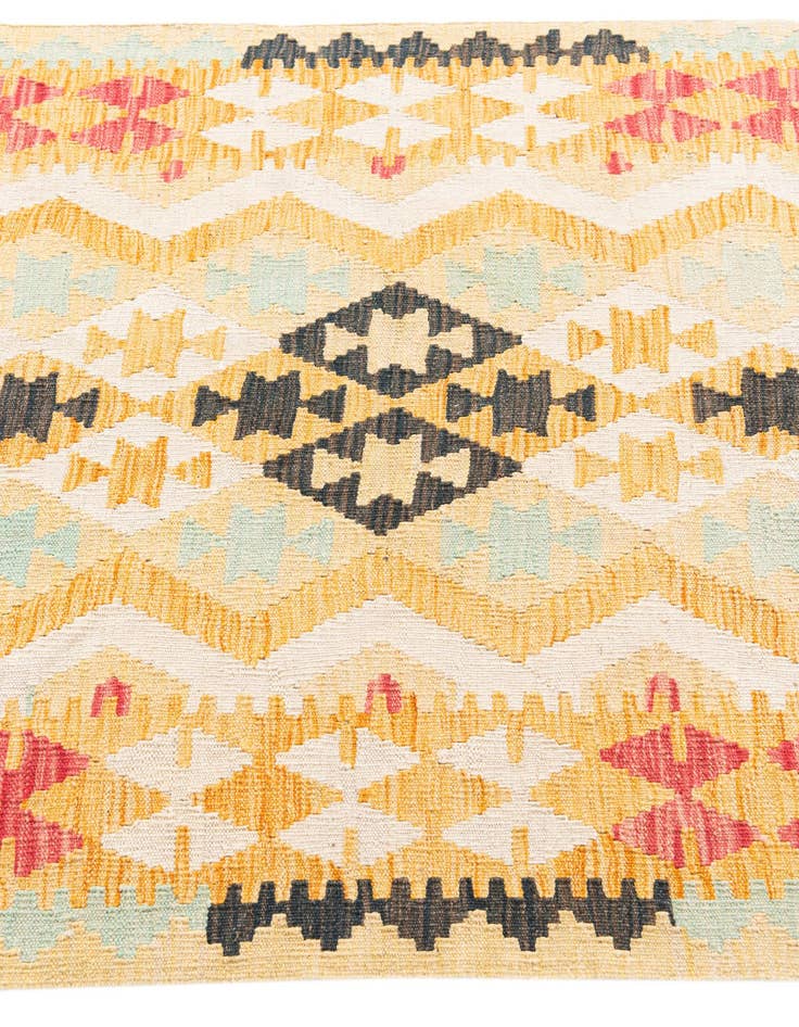 Detail image of 3' 5 x 6' 6 Hand Woven Kilim Maymana Wool Rug