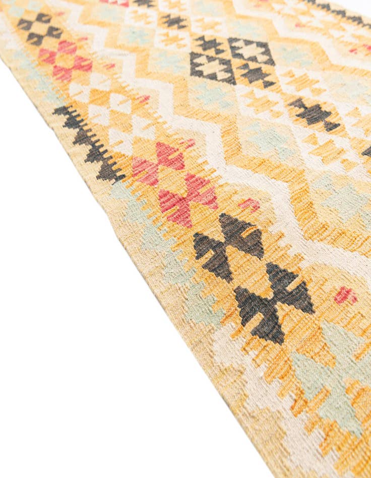 Detail image of 3' 5 x 6' 6 Hand Woven Kilim Maymana Wool Rug