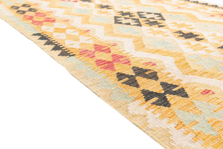 Detail image of 3' 5 x 6' 6 Hand Woven Kilim Maymana Wool Rug